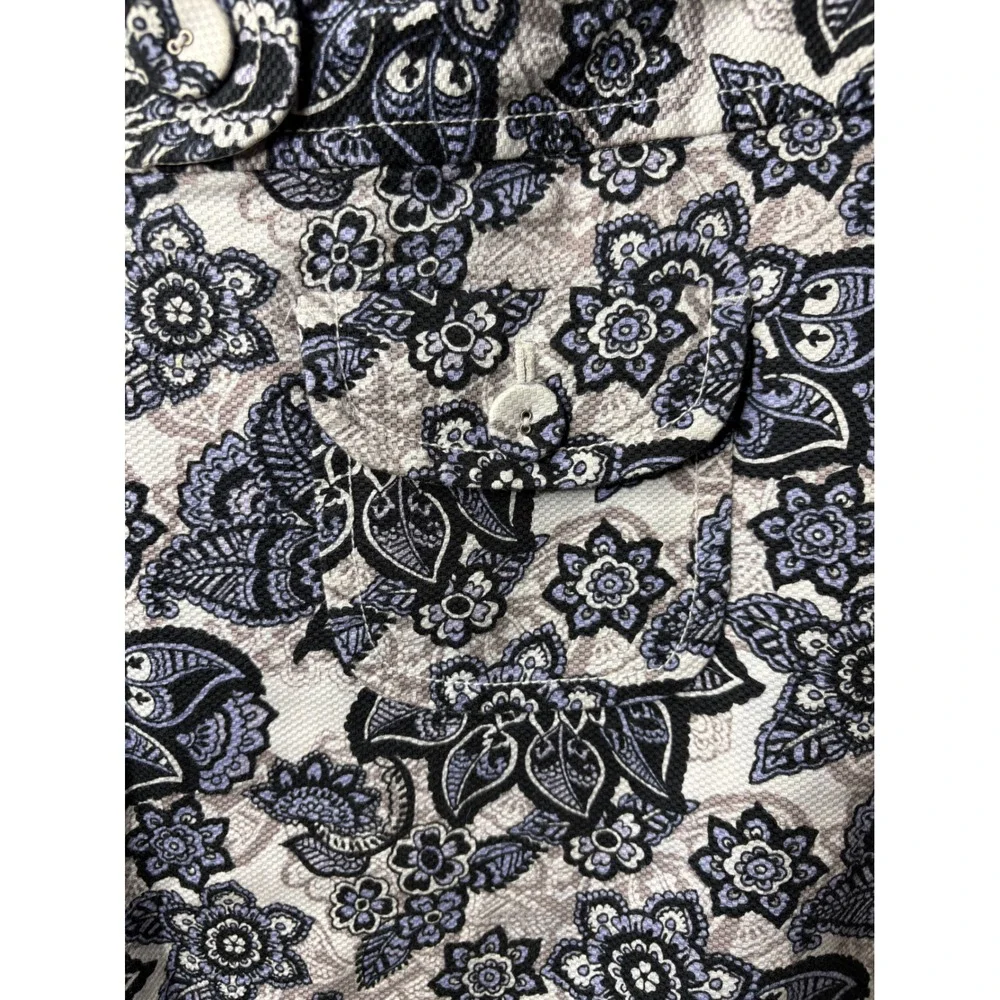 Ann Taylor Loft Womens Blue‎ Floral Paisley Mini Skirt Size 8 Cotton Blend 0650